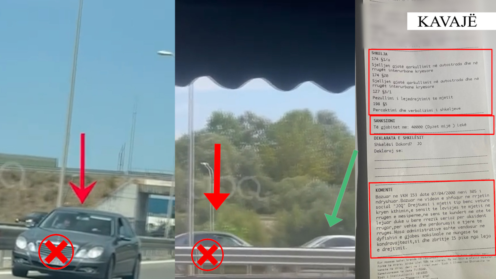 Kavajë: Ndëshkohen dy drejtues automjetesh për shkelje qarkullimi