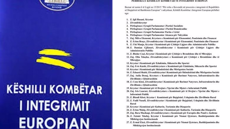 Këshilli Kombëtar i Integrimit Europian drejtohet nga Igli Hasani