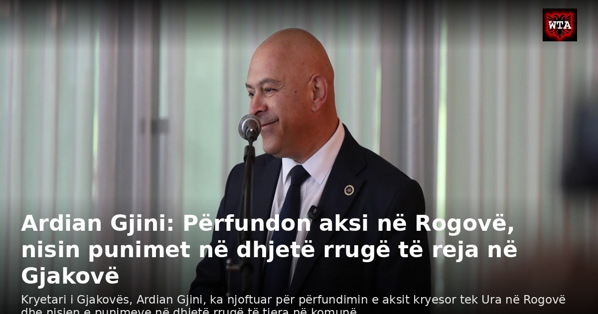 Ardian Gjini: Përfundon aksi në Rogovë, nisin punimet në dhjetë rrugë të reja në Gjakovë