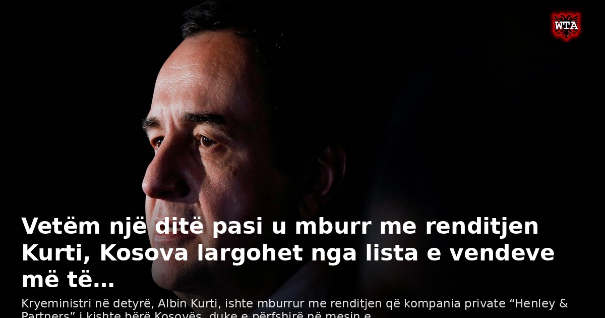 Vetëm një ditë pasi u mburr me renditjen Kurti, Kosova largohet nga lista e vendeve më të…