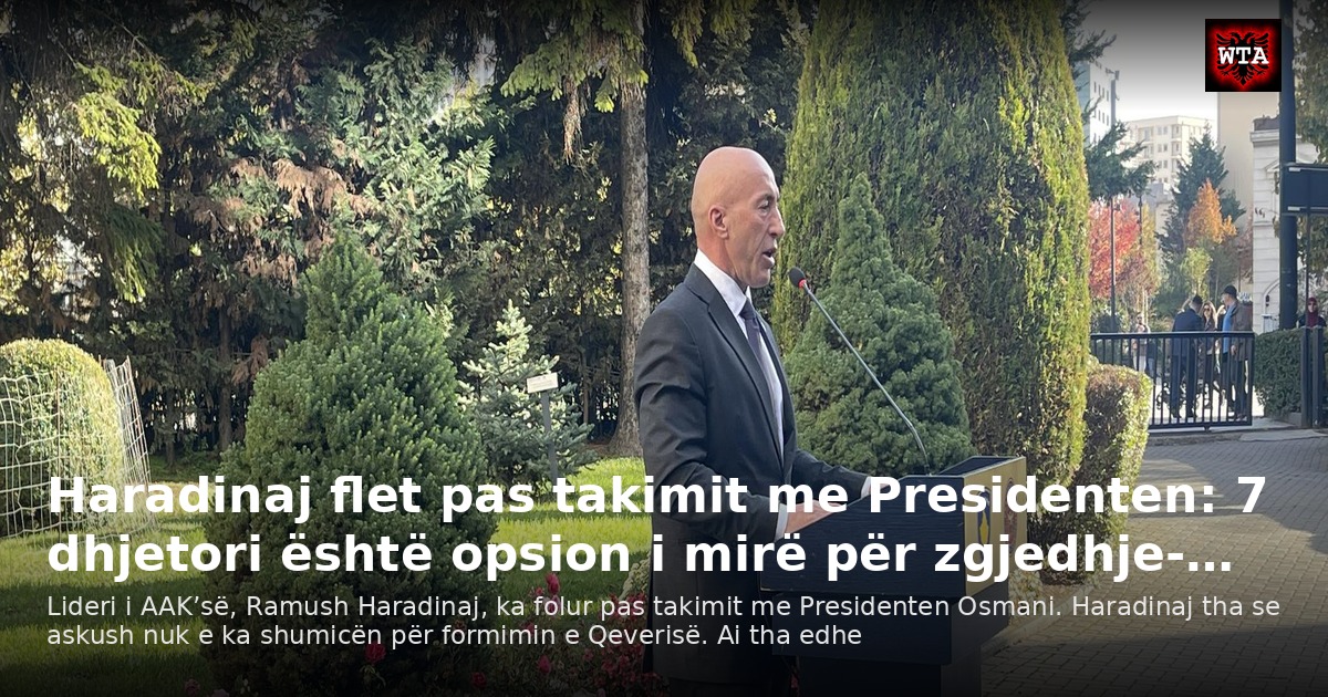 Haradinaj flet pas takimit me Presidenten: 7 dhjetori është opsion i mirë për zgjedhje-…