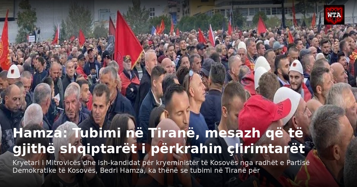 Hamza: Tubimi në Tiranë, mesazh që të gjithë shqiptarët i përkrahin çlirimtarët