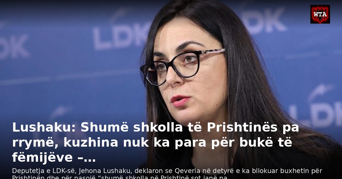 Lushaku: Shumë shkolla të Prishtinës pa rrymë, kuzhina nuk ka para për bukë të fëmijëve –…