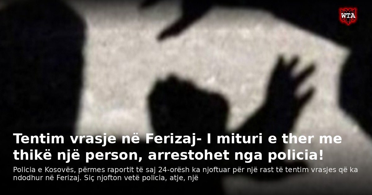 Tentim vrasje në Ferizaj- I mituri e ther me thikë një person, arrestohet nga policia!