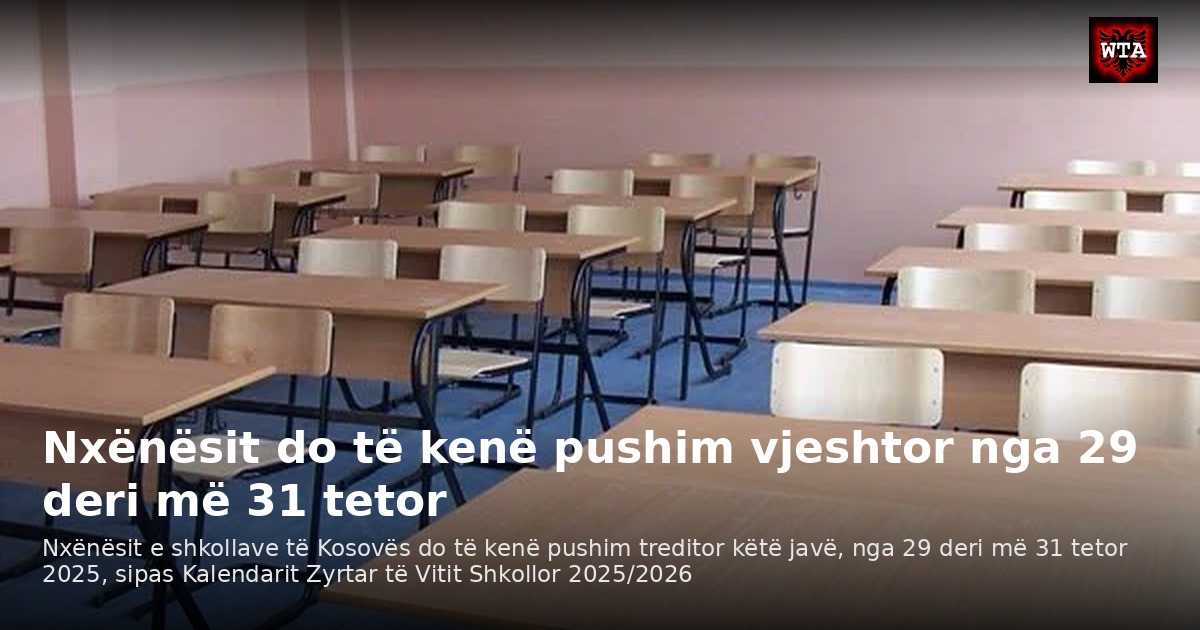Nxënësit do të kenë pushim vjeshtor nga 29 deri më 31 tetor