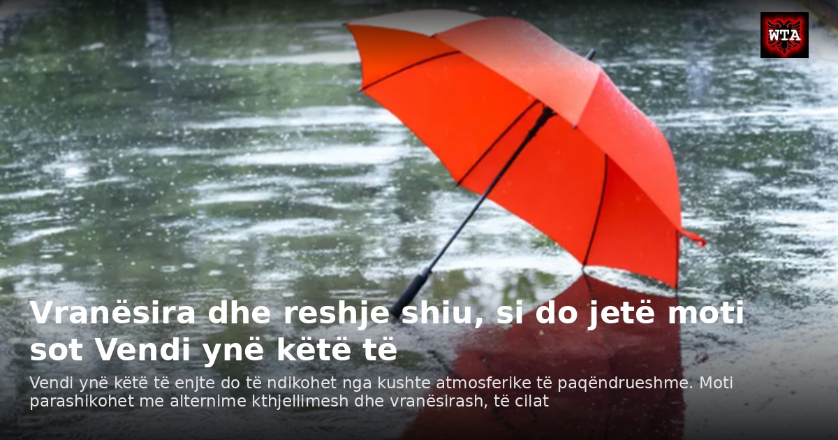Vranësira dhe reshje shiu, si do jetë moti sot Vendi ynë këtë të