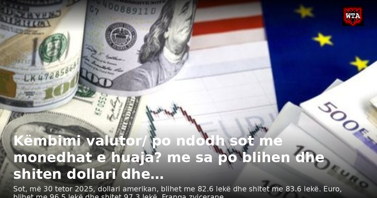 Këmbimi valutor/ po ndodh sot me monedhat e huaja? me sa po blihen dhe shiten dollari dhe…