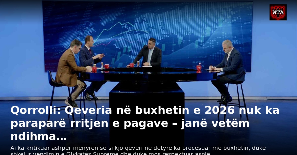 Qorrolli: Qeveria në buxhetin e 2026 nuk ka paraparë rritjen e pagave – janë vetëm ndihma…
