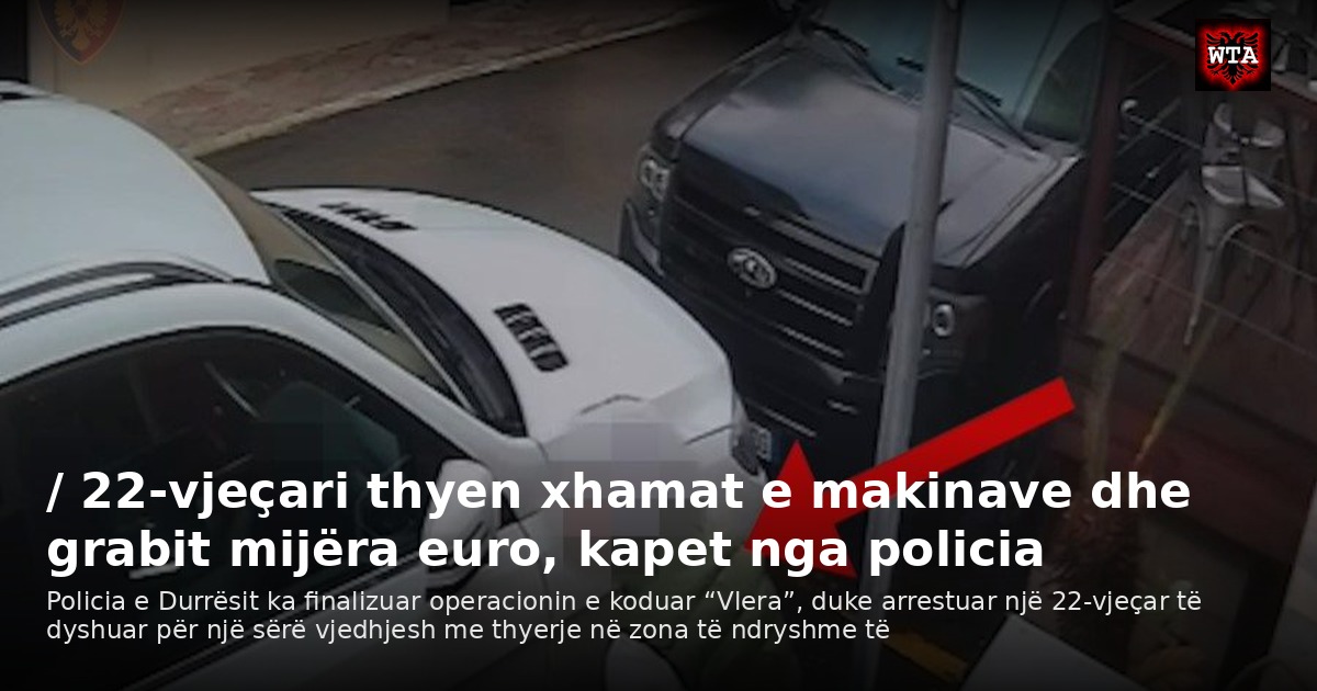 / 22-vjeçari thyen xhamat e makinave dhe grabit mijëra euro, kapet nga policia