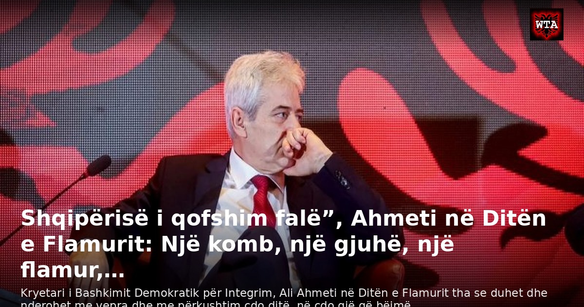 Shqipërisë i qofshim falë”, Ahmeti në Ditën e Flamurit: Një komb, një gjuhë, një flamur,…