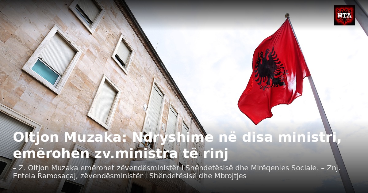 Oltjon Muzaka: Ndryshime në disa ministri, emërohen zv.ministra të rinj