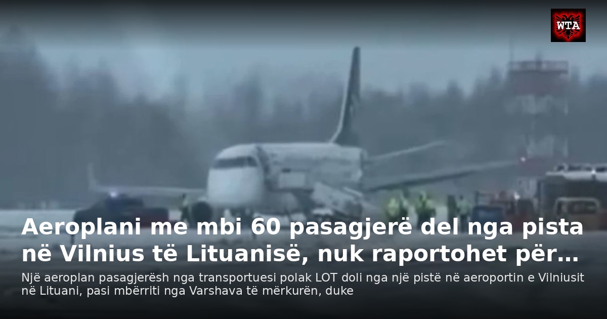 Aeroplani me mbi 60 pasagjerë del nga pista në Vilnius të Lituanisë, nuk raportohet për…