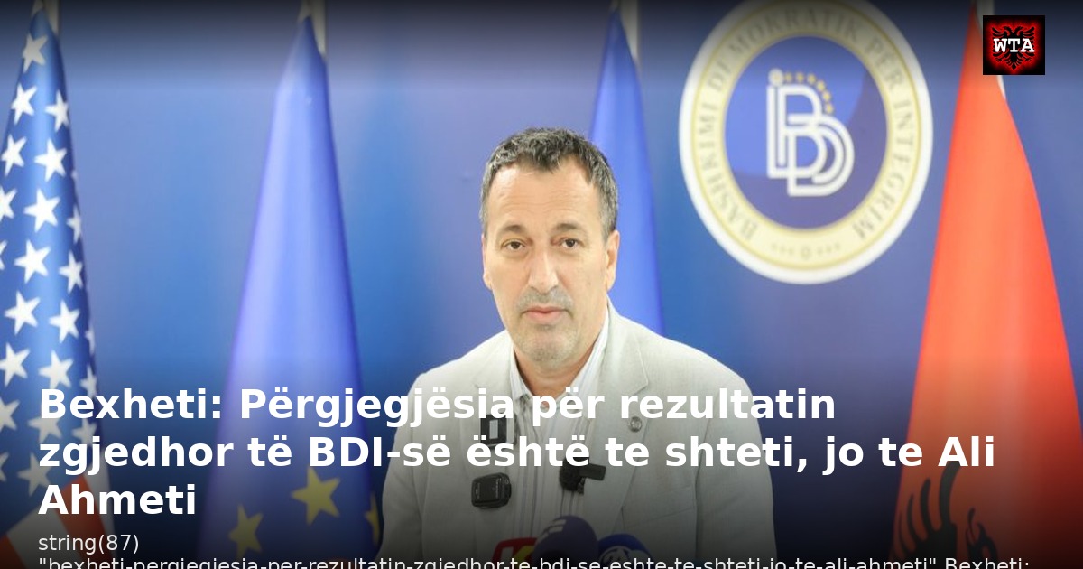 Bexheti: Përgjegjësia për rezultatin zgjedhor të BDI-së është te shteti, jo te Ali Ahmeti