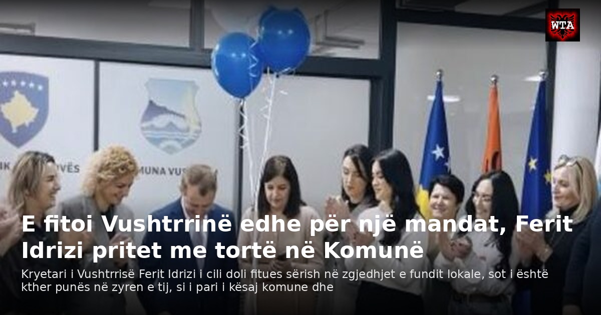 E fitoi Vushtrrinë edhe për një mandat, Ferit Idrizi pritet me tortë në Komunë