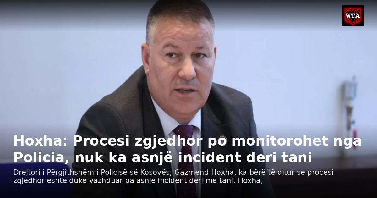 Hoxha: Procesi zgjedhor po monitorohet nga Policia, nuk ka asnjë incident deri tani