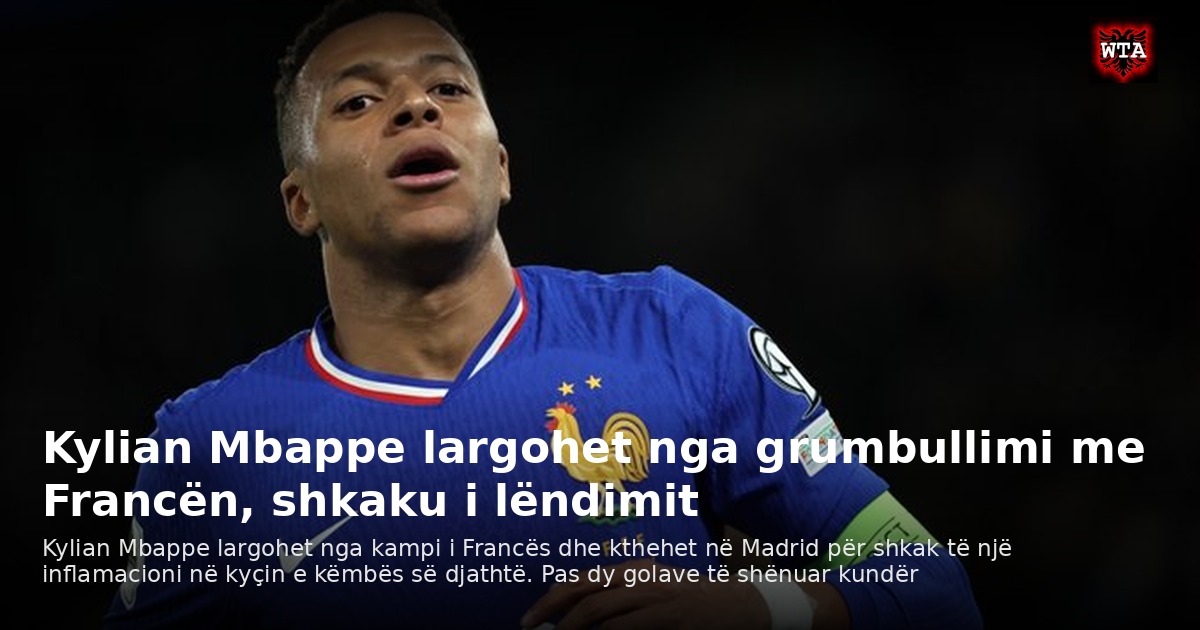 Kylian Mbappe largohet nga grumbullimi me Francën, shkaku i lëndimit