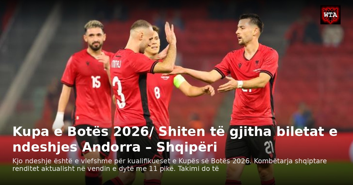 Kupa e Botës 2026/ Shiten të gjitha biletat e ndeshjes Andorra – Shqipëri