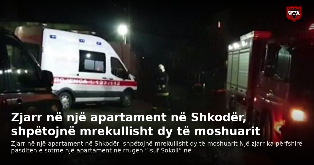 Zjarr në një apartament në Shkodër, shpëtojnë mrekullisht dy të moshuarit