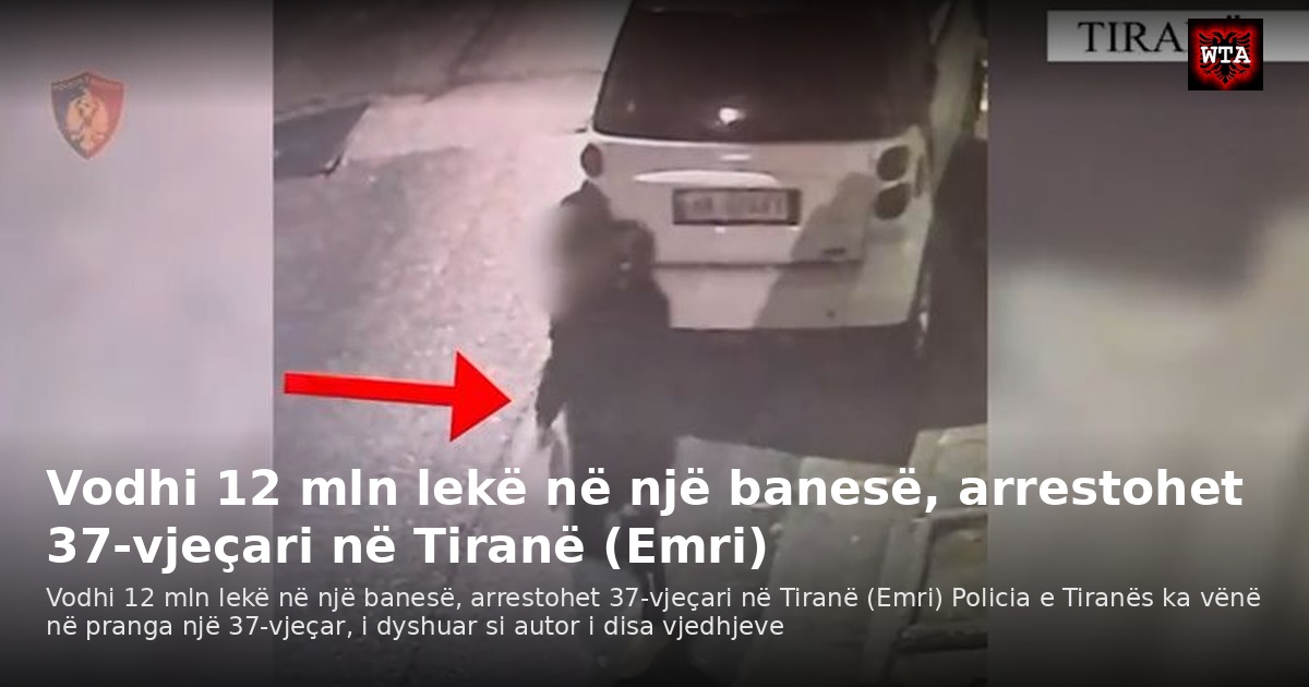 Vodhi 12 mln lekë në një banesë, arrestohet 37-vjeçari në Tiranë (Emri)