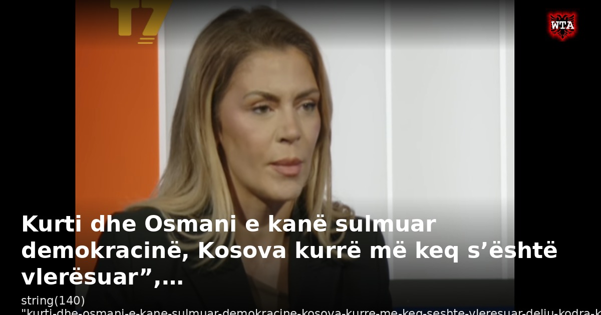 Kurti dhe Osmani e kanë sulmuar demokracinë, Kosova kurrë më keq s’është vlerësuar”,…