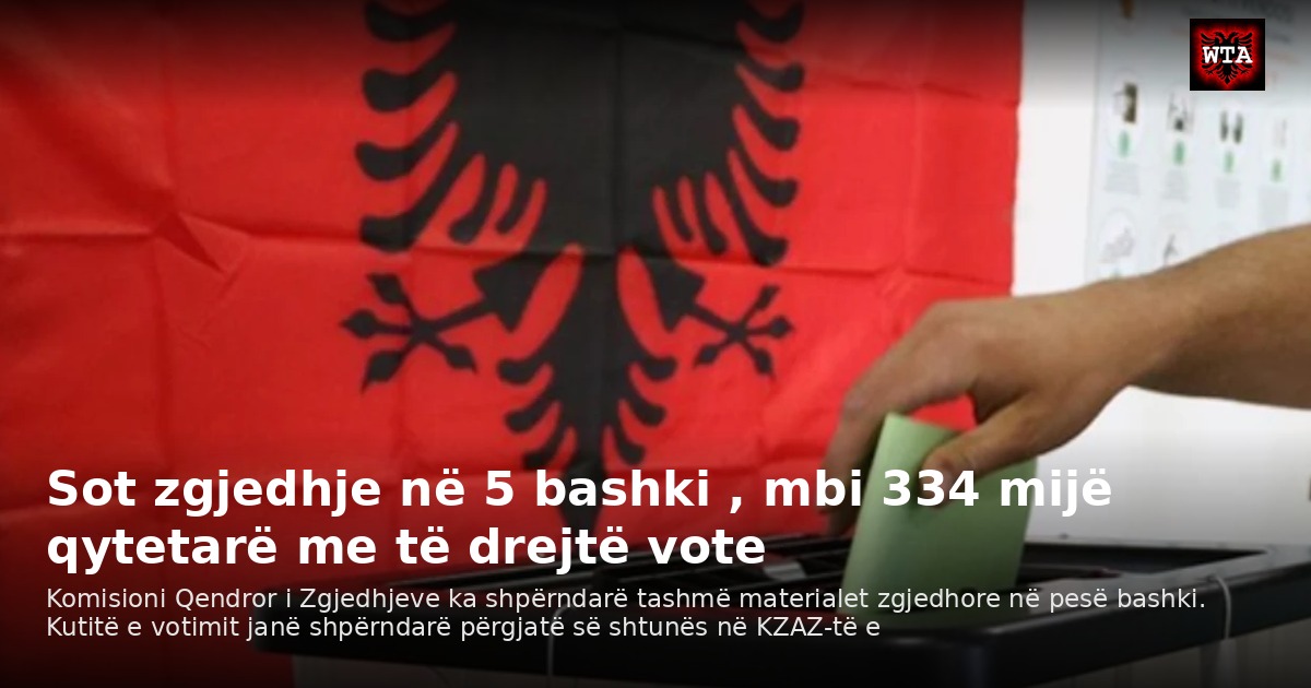 Sot zgjedhje në 5 bashki , mbi 334 mijë qytetarë me të drejtë vote