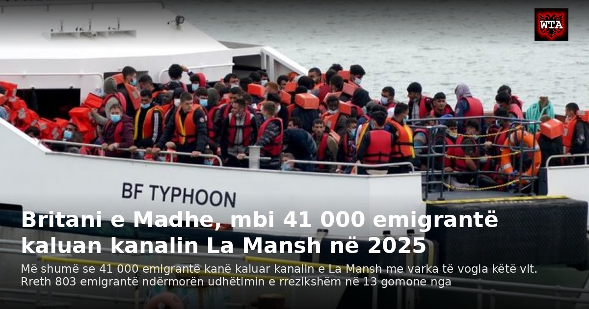 Britani e Madhe, mbi 41 000 emigrantë kaluan kanalin La Mansh në 2025