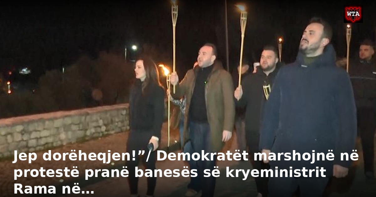 Jep dorëheqjen!”/ Demokratët marshojnë në protestë pranë banesës së kryeministrit Rama në…