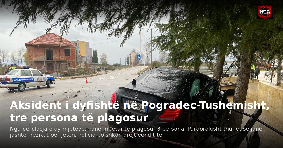 Aksident i dyfishtë në Pogradec-Tushemisht, tre persona të plagosur