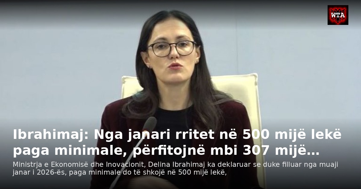 Ibrahimaj: Nga janari rritet në 500 mijë lekë paga minimale, përfitojnë mbi 307 mijë…