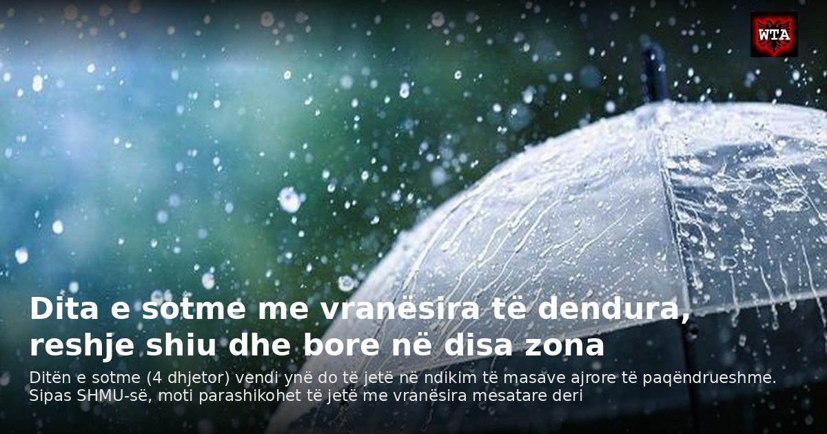 Dita e sotme me vranësira të dendura, reshje shiu dhe bore në disa zona