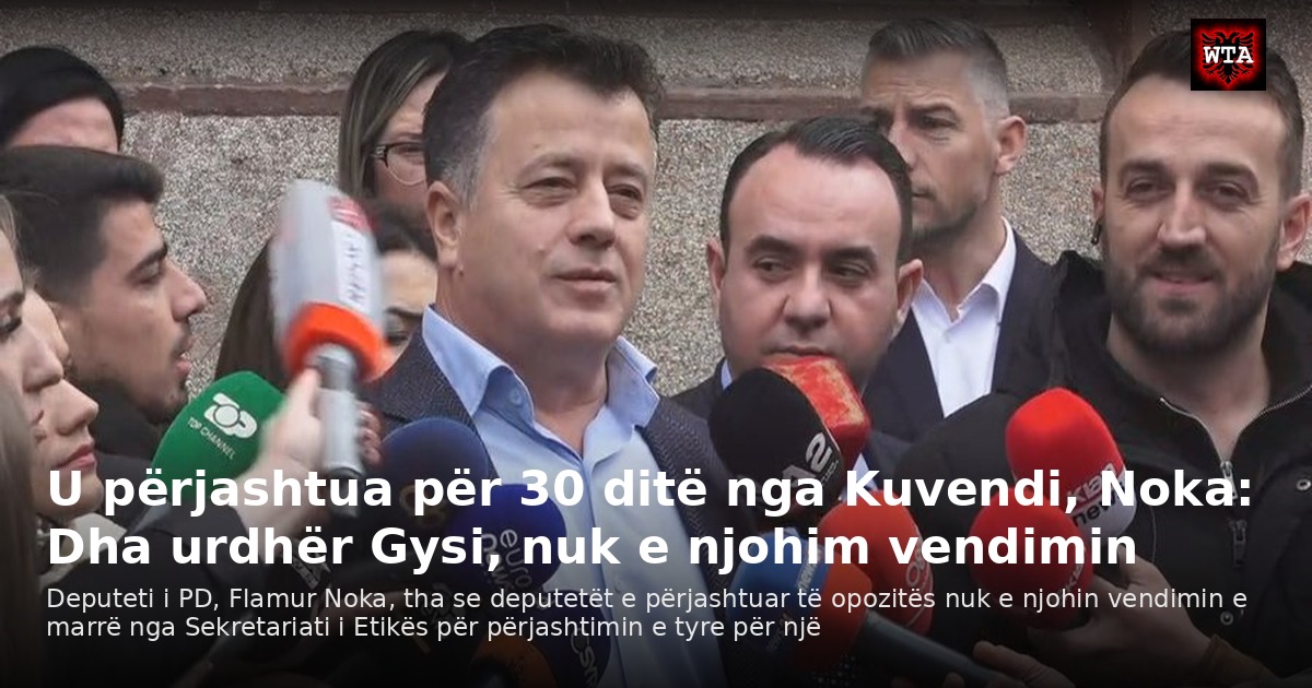 U përjashtua për 30 ditë nga Kuvendi, Noka: Dha urdhër Gysi, nuk e njohim vendimin