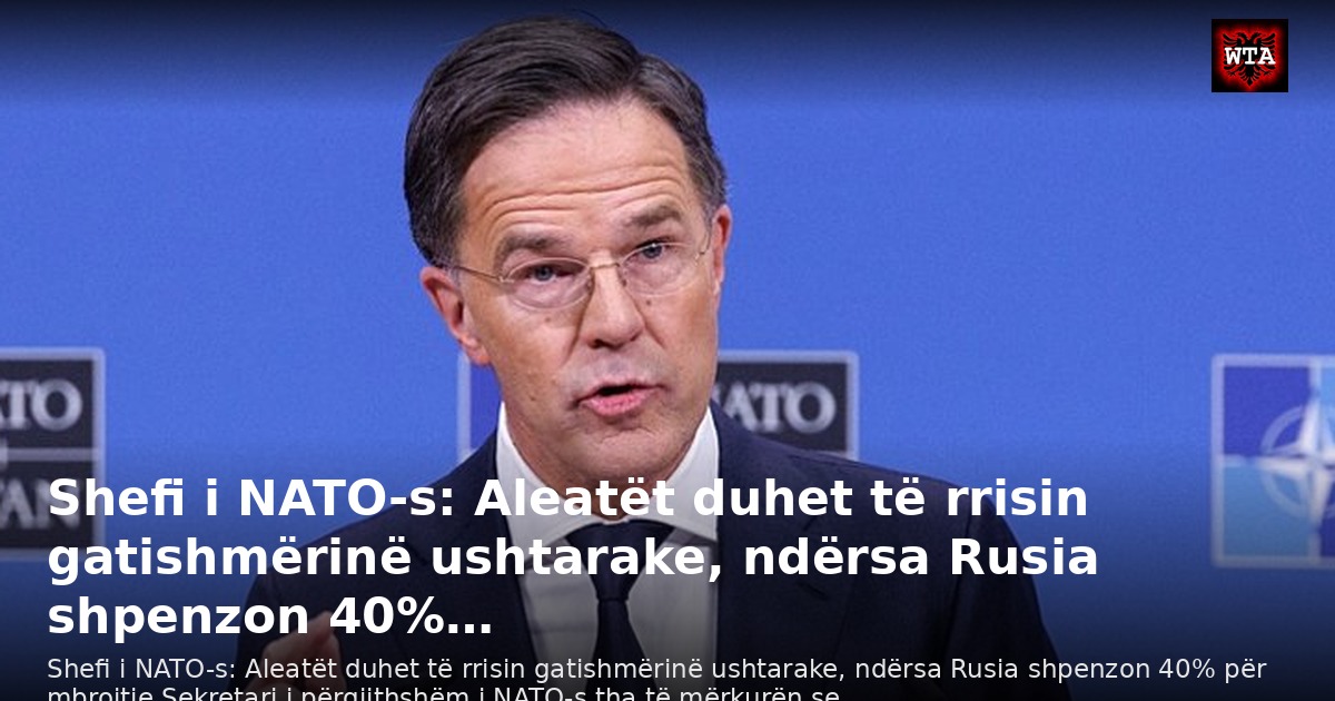 Shefi i NATO-s: Aleatët duhet të rrisin gatishmërinë ushtarake, ndërsa Rusia shpenzon 40%…