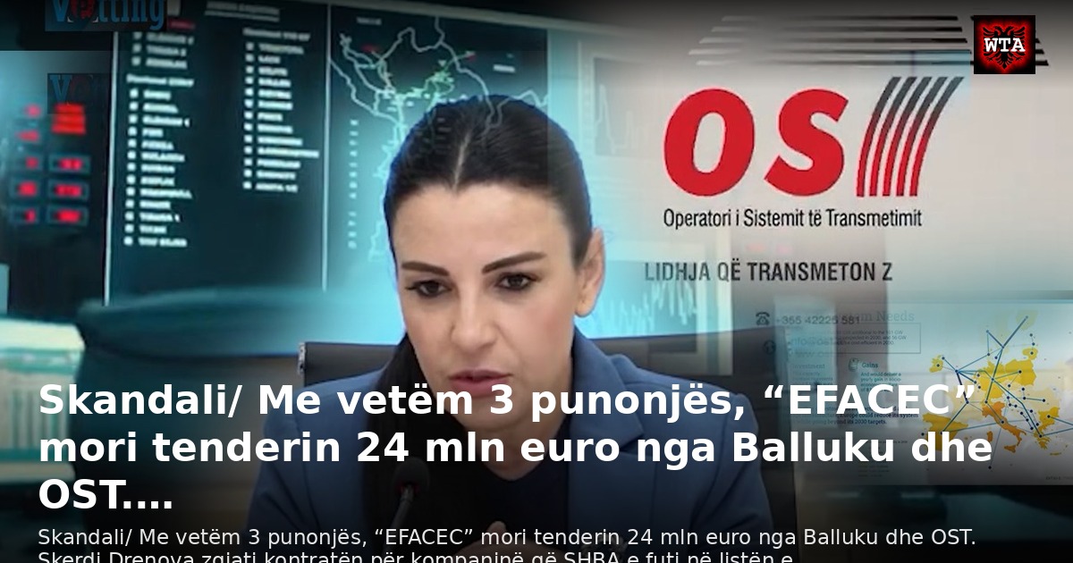 Skandali/ Me vetëm 3 punonjës, “EFACEC” mori tenderin 24 mln euro nga Balluku dhe OST.…