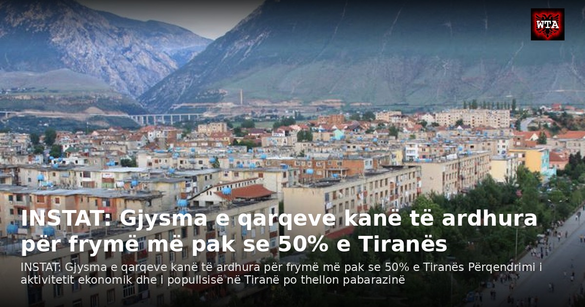 INSTAT: Gjysma e qarqeve kanë të ardhura për frymë më pak se 50% e Tiranës