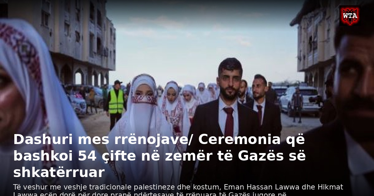 Dashuri mes rrënojave/ Ceremonia që bashkoi 54 çifte në zemër të Gazës së shkatërruar