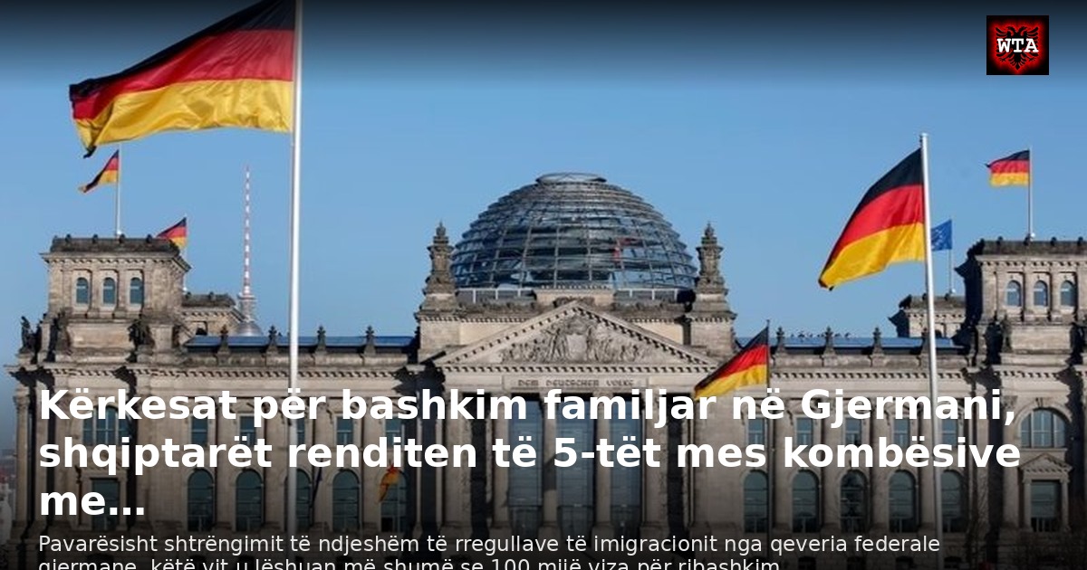 Kërkesat për bashkim familjar në Gjermani, shqiptarët renditen të 5-tët mes kombësive me…