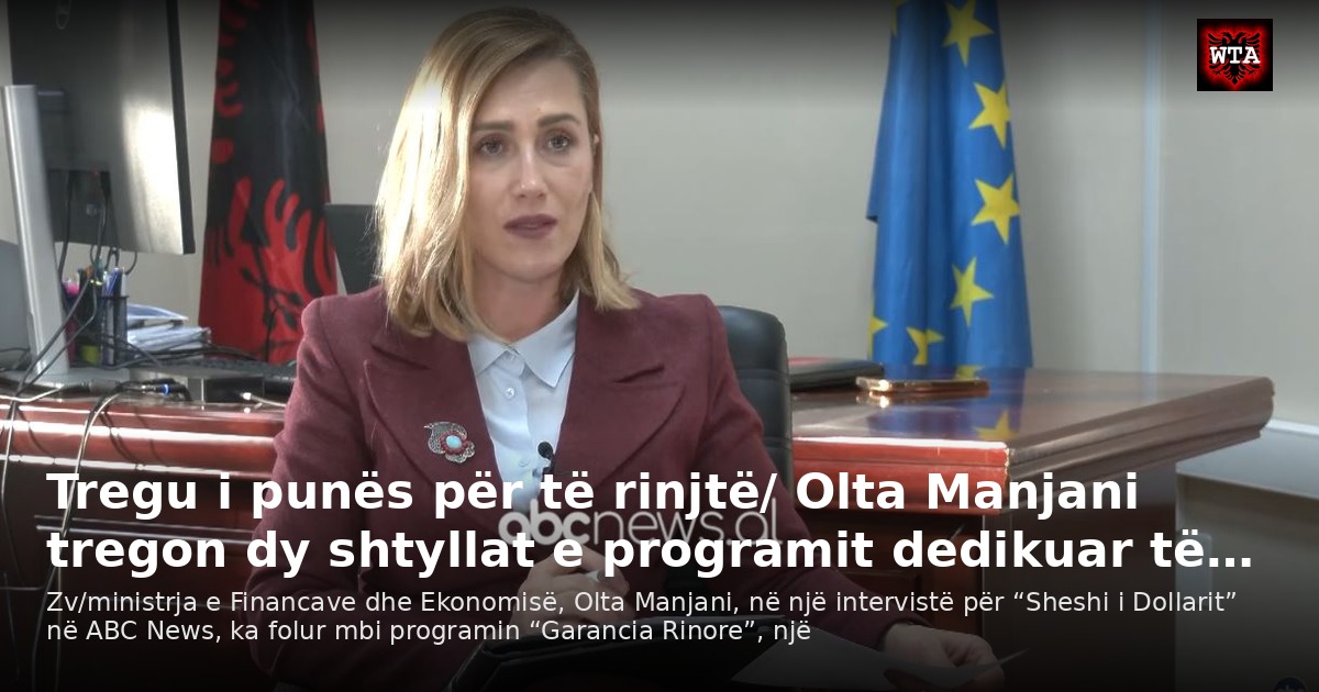 Tregu i punës për të rinjtë/ Olta Manjani tregon dy shtyllat e programit dedikuar të…