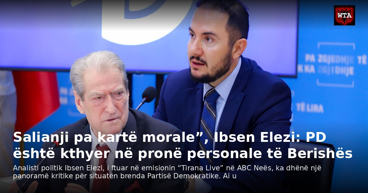 Salianji pa kartë morale”, Ibsen Elezi: PD është kthyer në pronë personale të Berishës