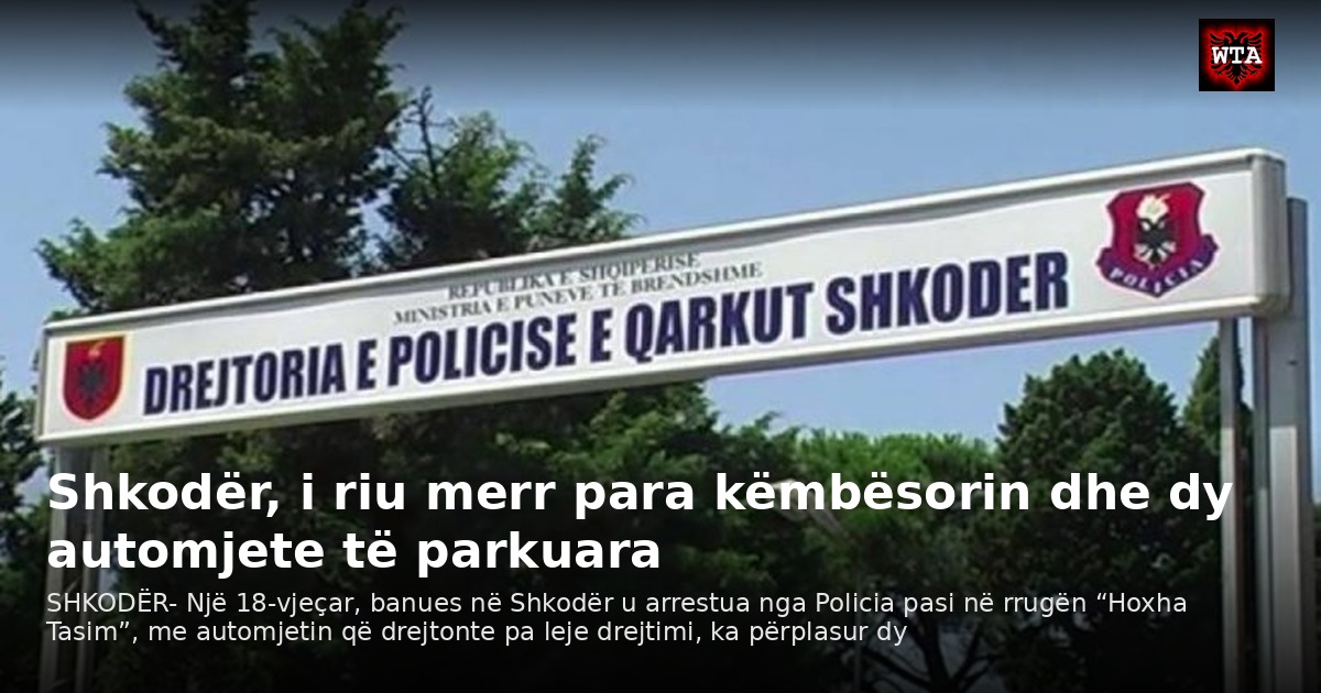 Shkodër, i riu merr para këmbësorin dhe dy automjete të parkuara
