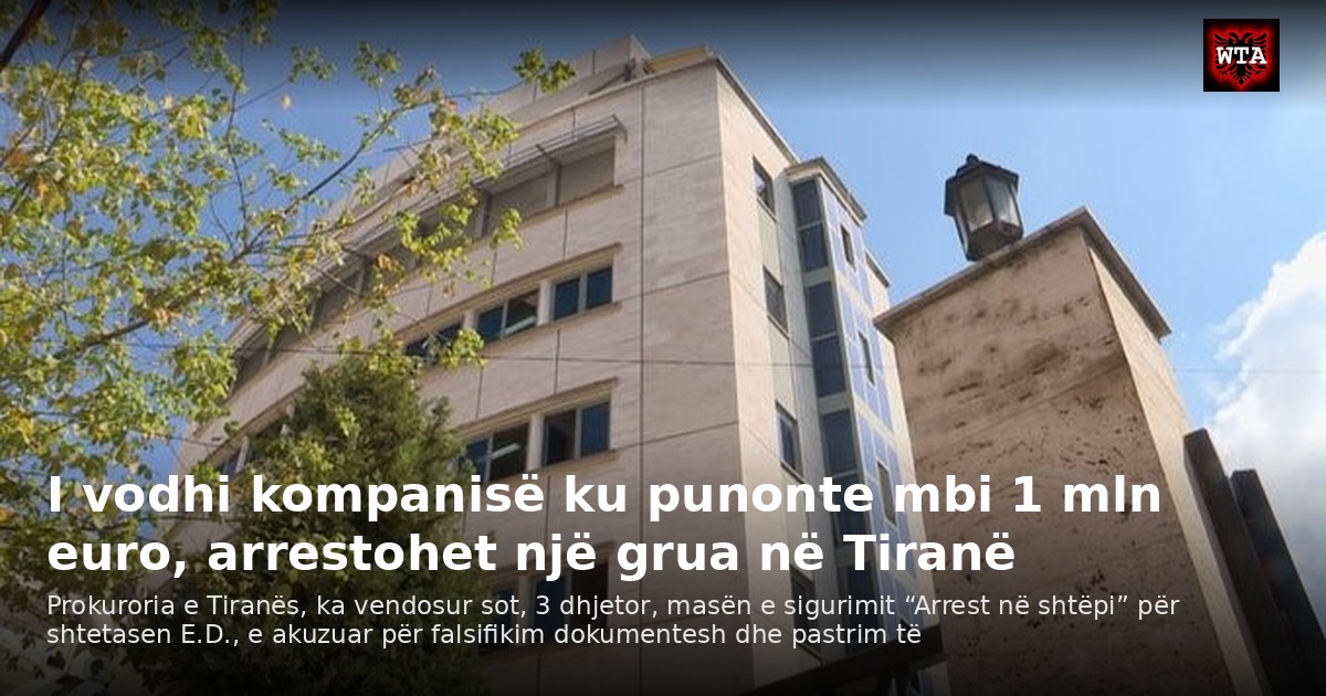 I vodhi kompanisë ku punonte mbi 1 mln euro, arrestohet një grua në Tiranë