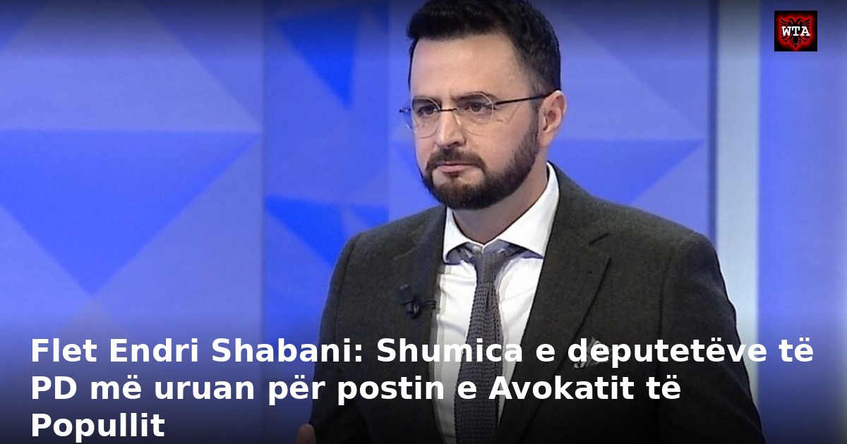 Flet Endri Shabani: Shumica e deputetëve të PD më uruan për postin e Avokatit të Popullit