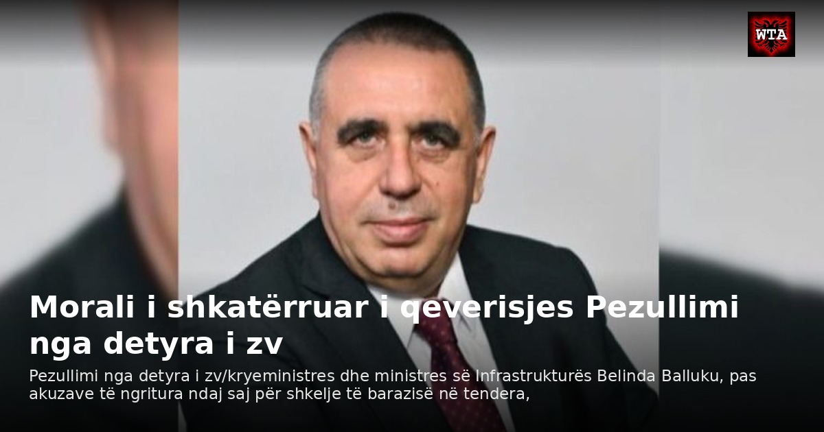 Morali i shkatërruar i qeverisjes Pezullimi nga detyra i zv