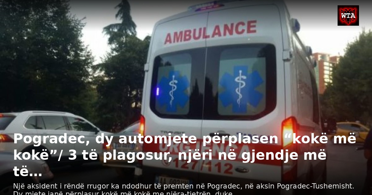 Pogradec, dy automjete përplasen “kokë më kokë”/ 3 të plagosur, njëri në gjendje më të…