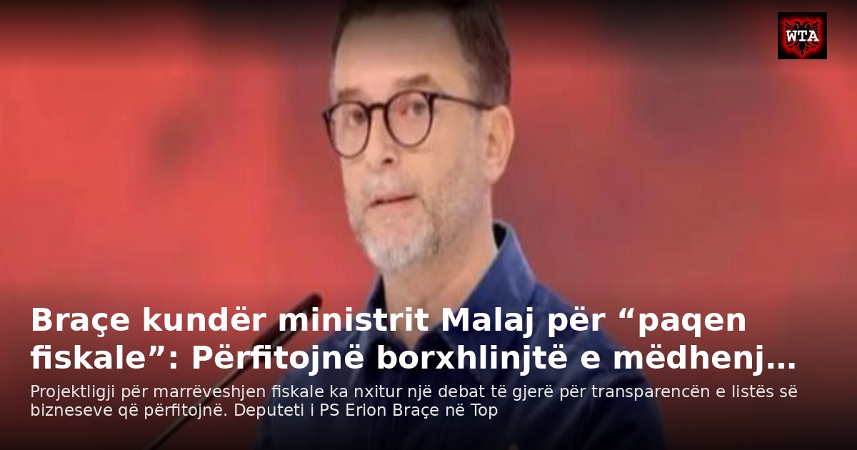 Braçe kundër ministrit Malaj për “paqen fiskale”: Përfitojnë borxhlinjtë e mëdhenj…