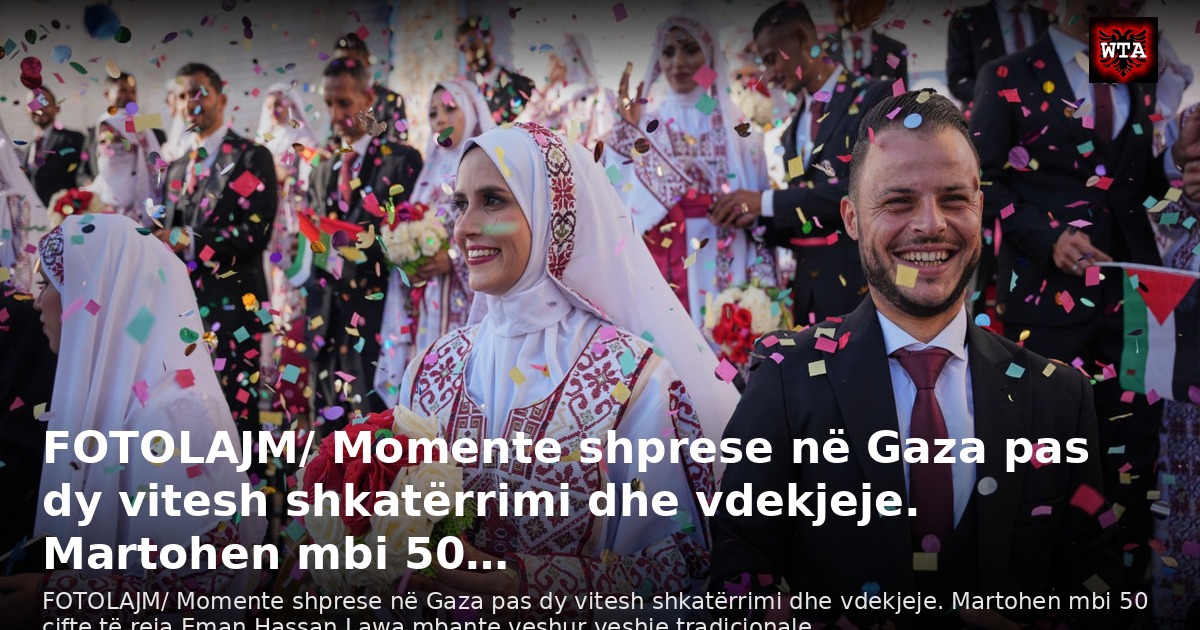 FOTOLAJM/ Momente shprese në Gaza pas dy vitesh shkatërrimi dhe vdekjeje. Martohen mbi 50…