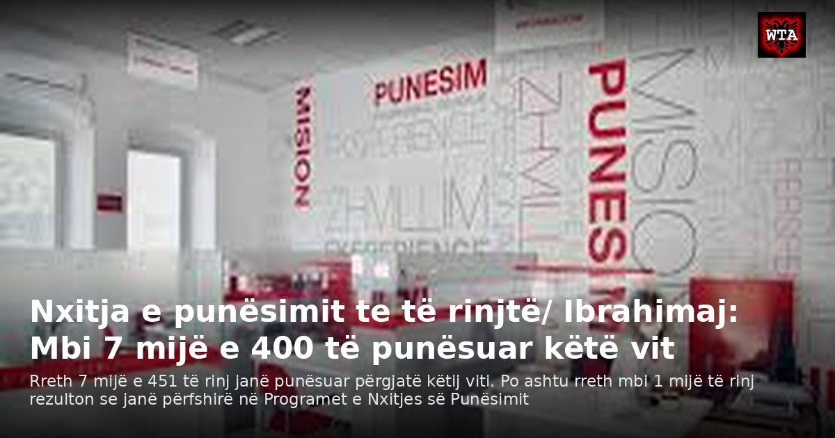 Nxitja e punësimit te të rinjtë/ Ibrahimaj: Mbi 7 mijë e 400 të punësuar këtë vit