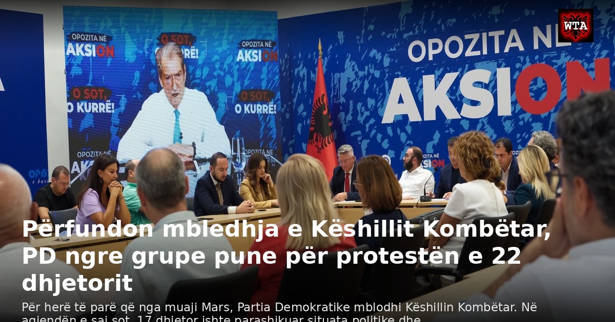 Përfundon mbledhja e Këshillit Kombëtar, PD ngre grupe pune për protestën e 22 dhjetorit
