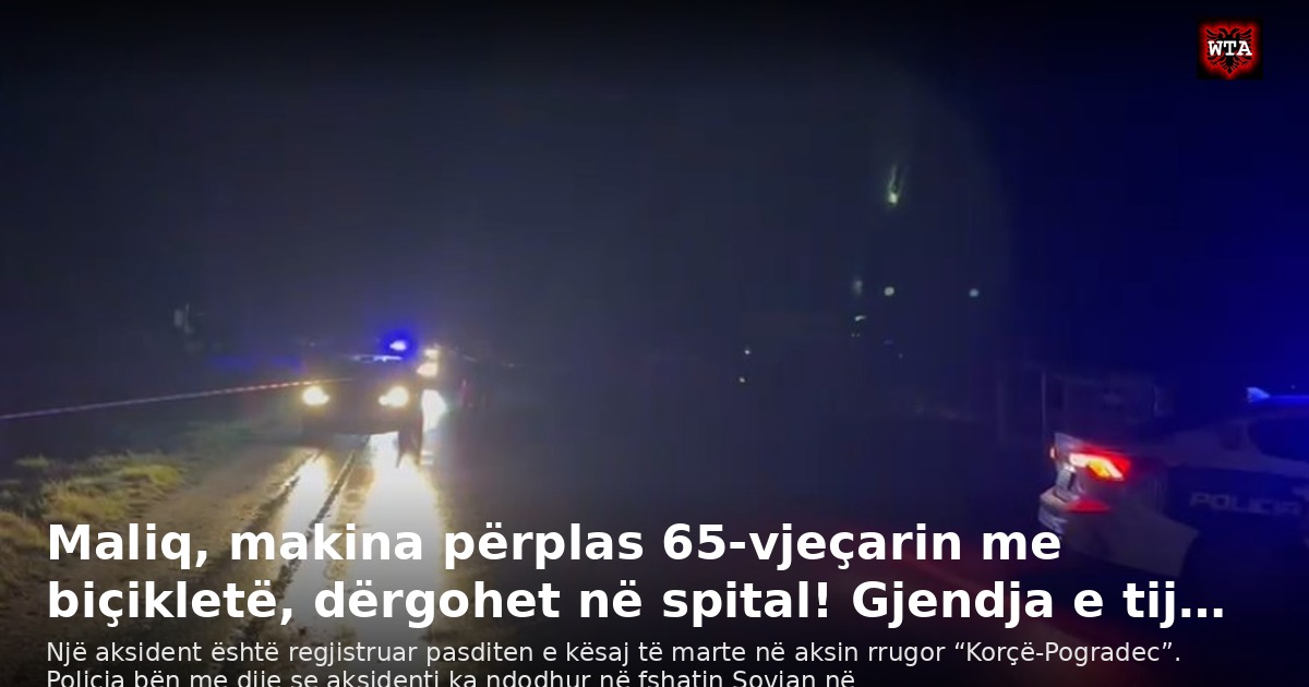 Maliq, makina përplas 65-vjeçarin me biçikletë, dërgohet në spital! Gjendja e tij…