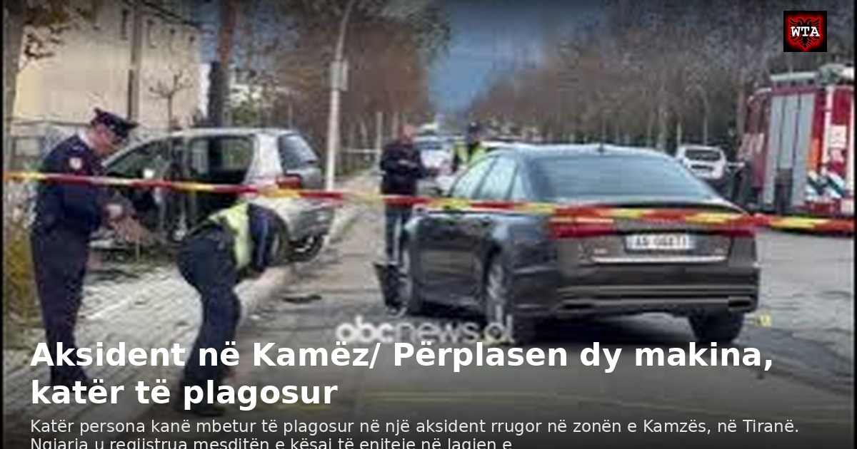 Aksident në Kamëz/ Përplasen dy makina, katër të plagosur