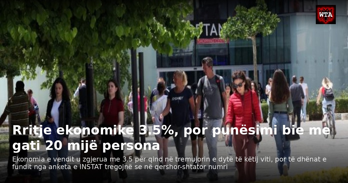 Rritje ekonomike 3.5%, por punësimi bie me gati 20 mijë persona